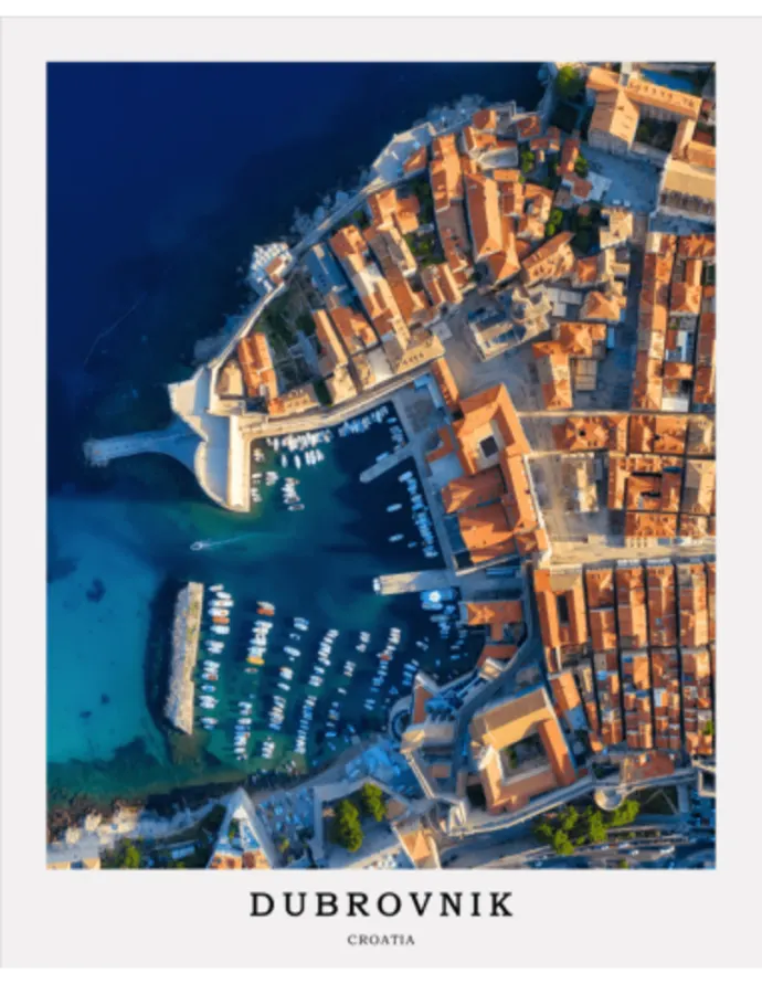 Kelionės plakatas „Senamiestis. Dubrovnikas, Kroatija“ – kelionių plakatas | Framein – nuotrauka 1 iš 2