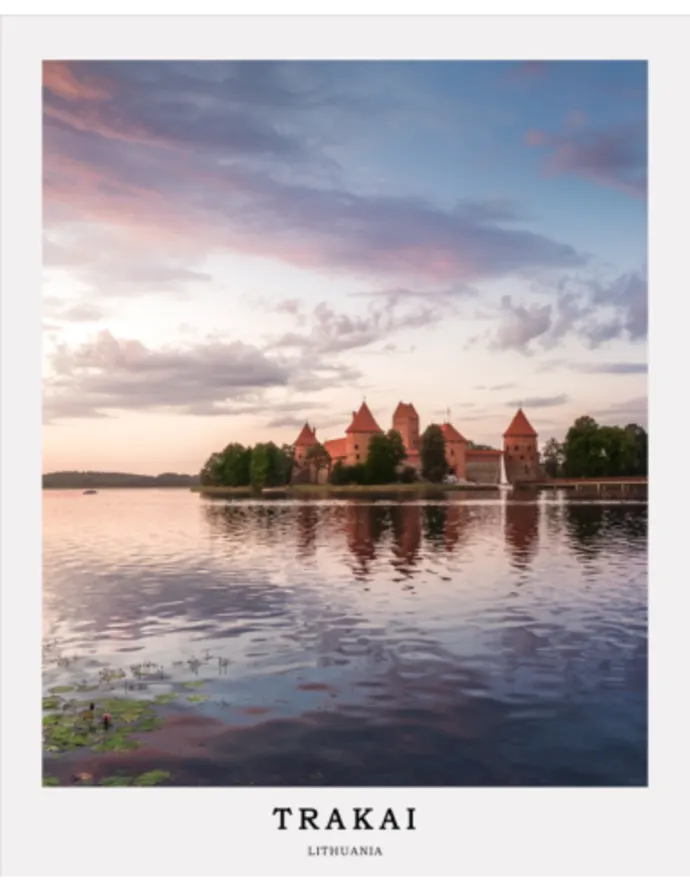 Kelionės plakatas „Trakai“ – kelionių plakatas | Framein – nuotrauka 1 iš 2