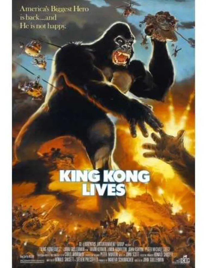 80-ųjų filmo „King Kongas gyvas“ plakatas – 80-ųjų filmo plakatas | Framein