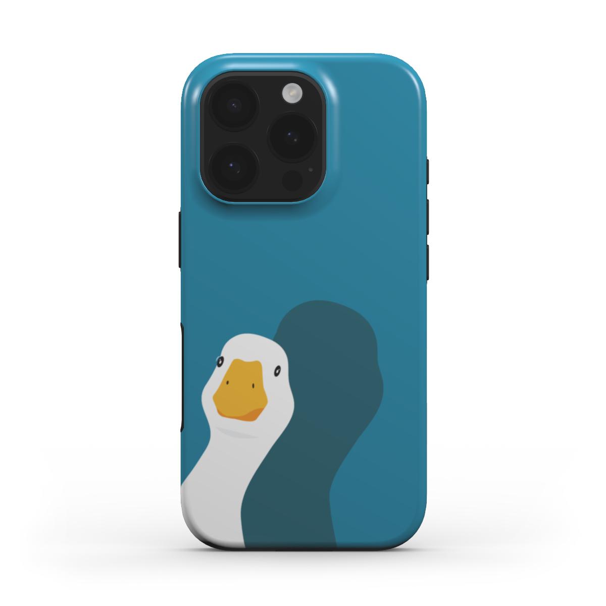 Žąsis mėlyname fone