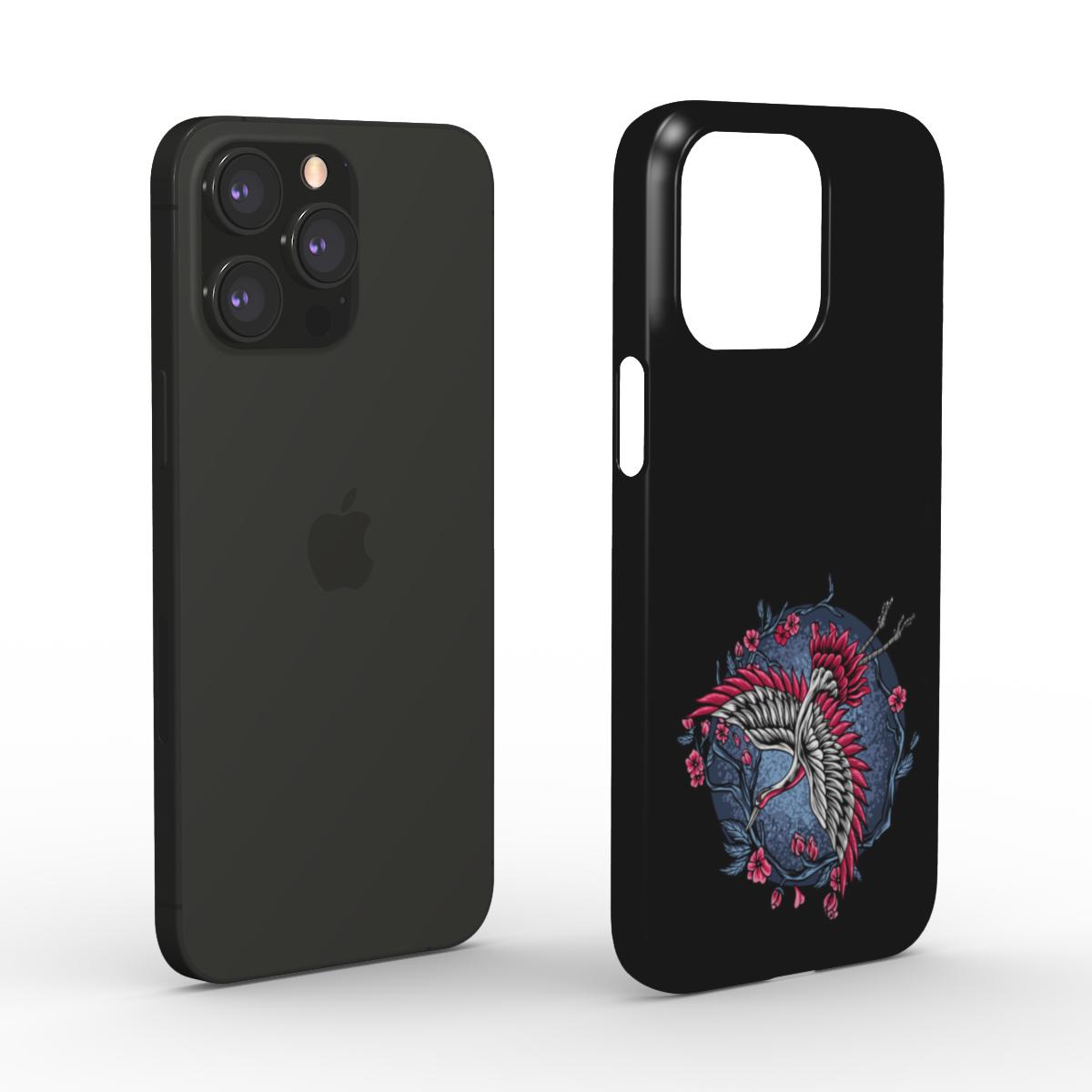 Kranich auf schwarzem Hintergrund