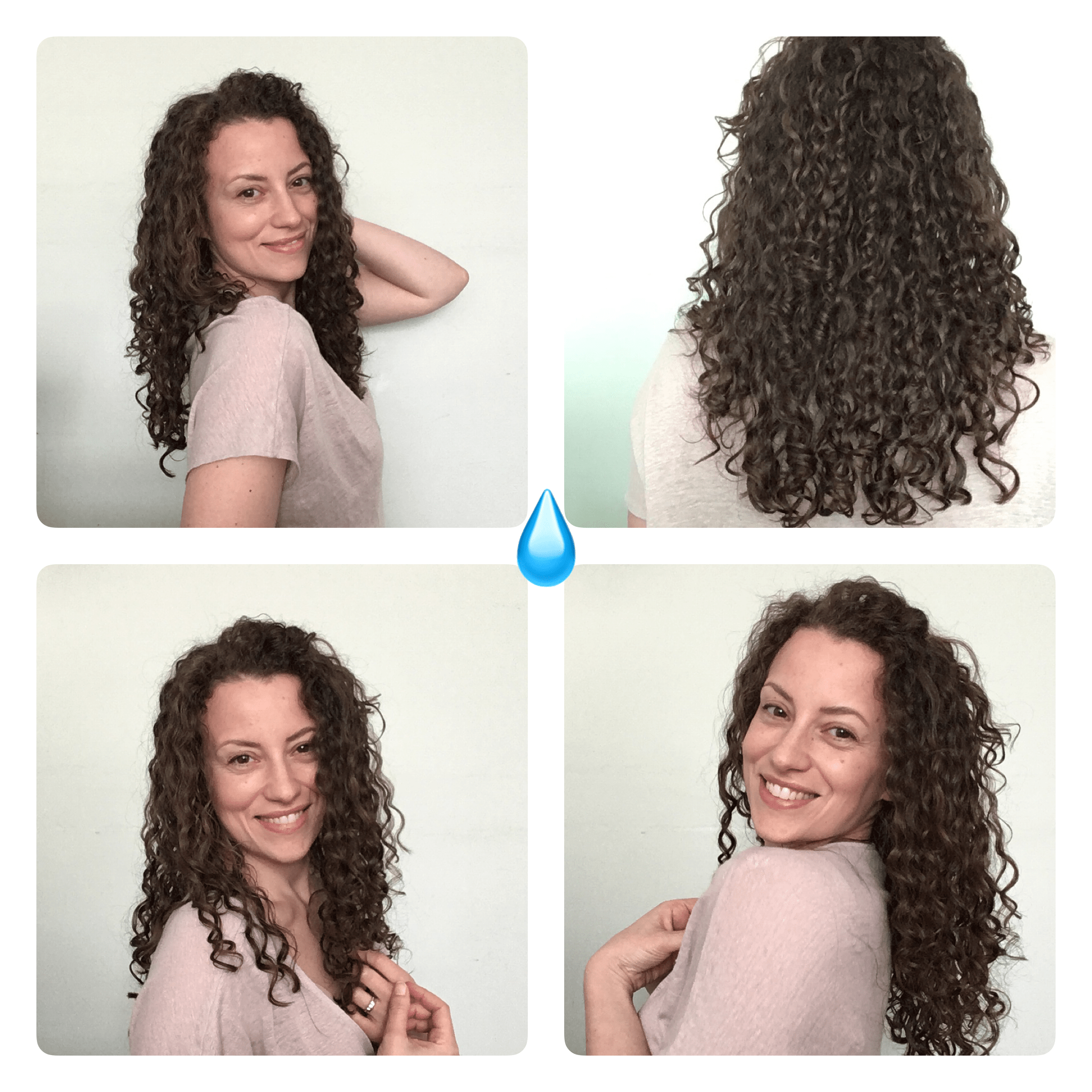 4 images of a beautiful haired Svenja smiling at different angles