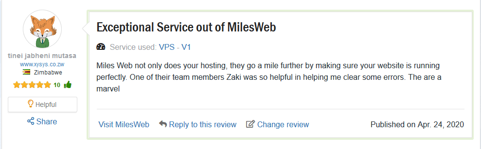 Miles Web VPS Reviews