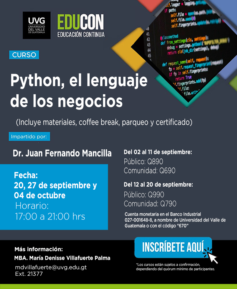 PYTHON, EL LENGUAJE DE LOS NEGOCIOS