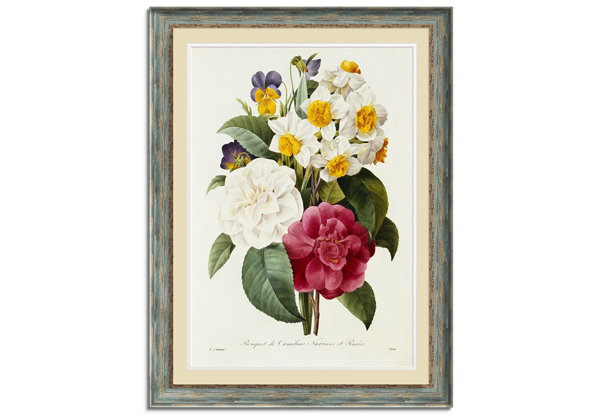 Bouquet of Camellias, Narcissus by 