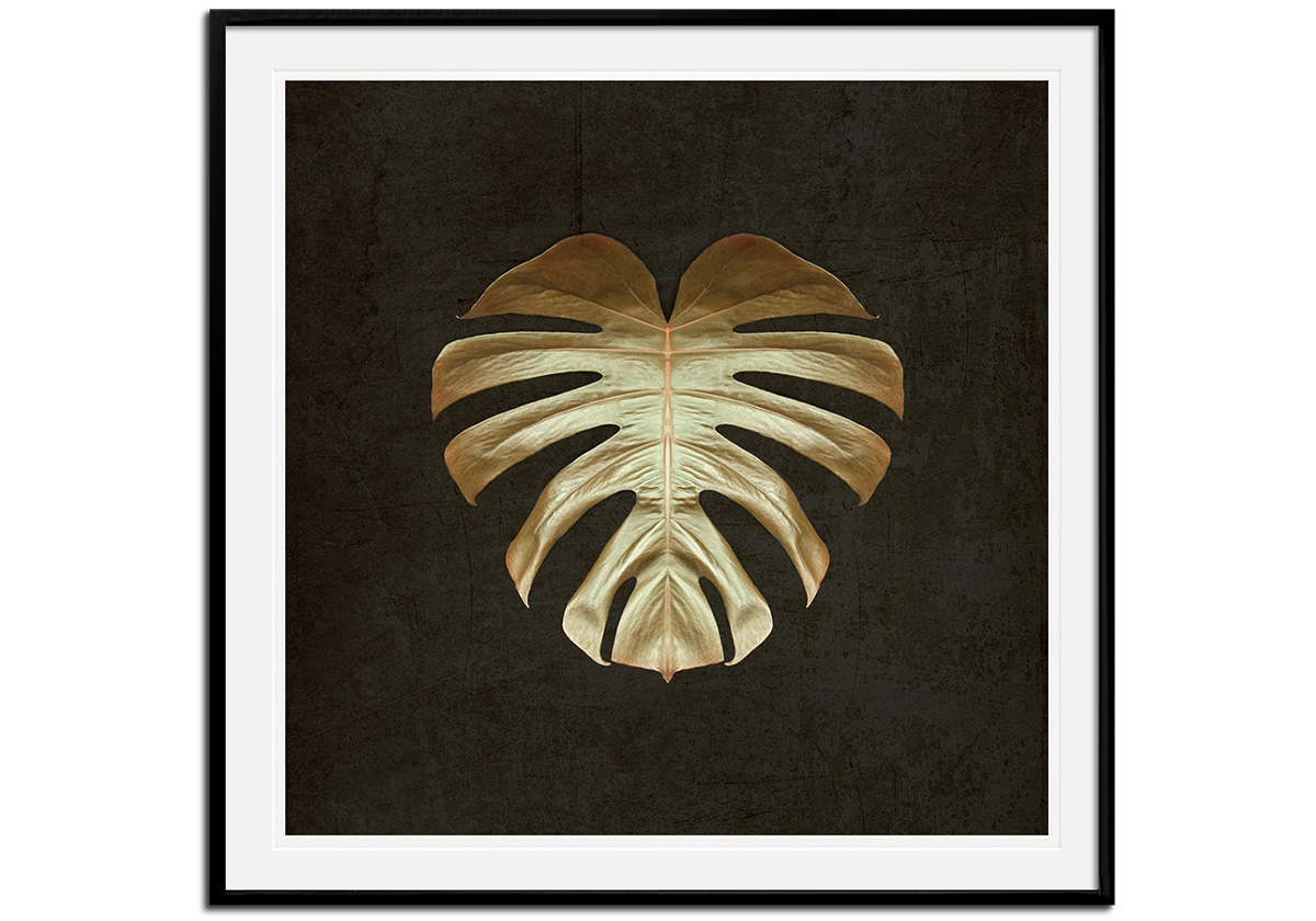  Gold Monstera Leaf by 