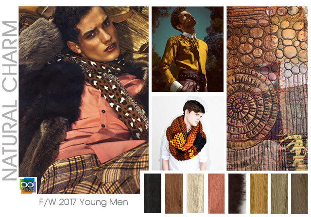 #DesignOptions FW 17/18 color report on #WeConnectFashion, Young Men's mood: Natural Charm.