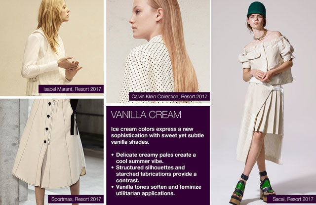 #Trendstop SS17 Womens Color on #WeConnectFashion. Key Essential Theme: Vanilla Cream
