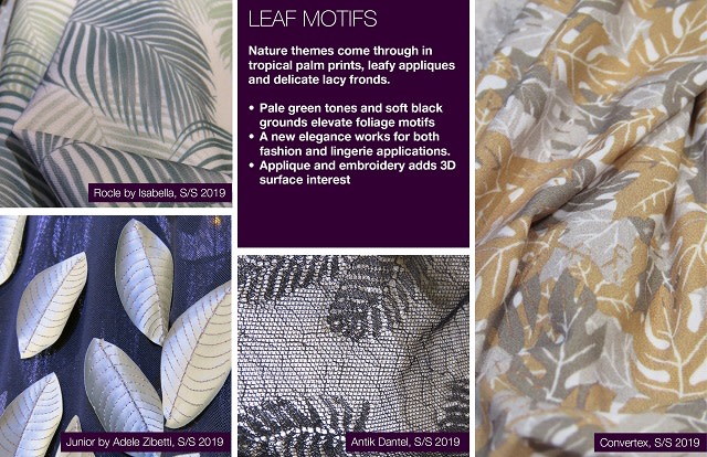 #Trendstop SS 2019 trends on #WeConnectFashion. Material Directions: Leaf Motifs