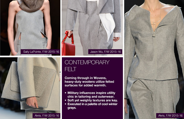 #Trendstop material #trends on #WeConnectFashion, Women's FW 16/17 direction: Contemporary Felt