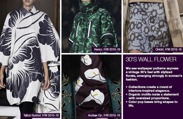 #Trendstop seen on #WeConnectFashion, Women's print direction FW 16/17 and mainstream FW 17/18: 30’s Wall Flower
