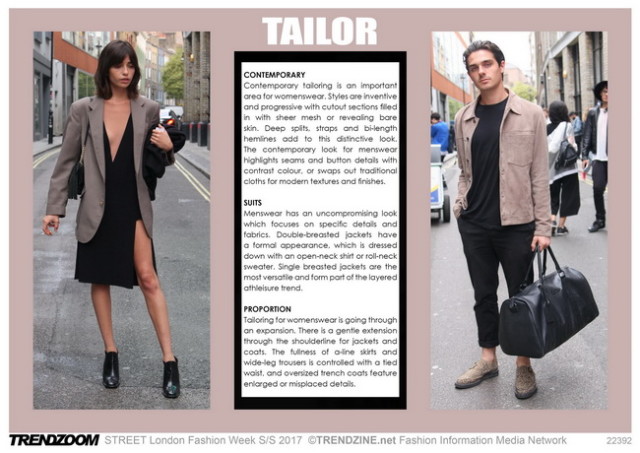 #Trendzine SS 2017 trends on #WeConnectFashion. STREET London Fashion Week: Tailor
