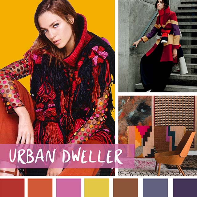 #DesignOptions FW18/19 color report on #WeConnectFashion, Women's Market Mood: Urban Dweller.