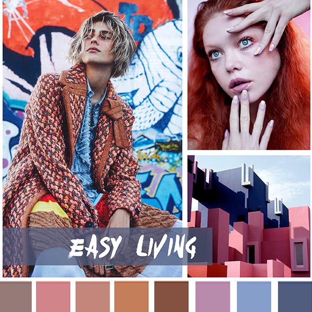 #DesignOptions FW18/19 color report on #WeConnectFashion, Contemporary Women's Mood: Easy Living.