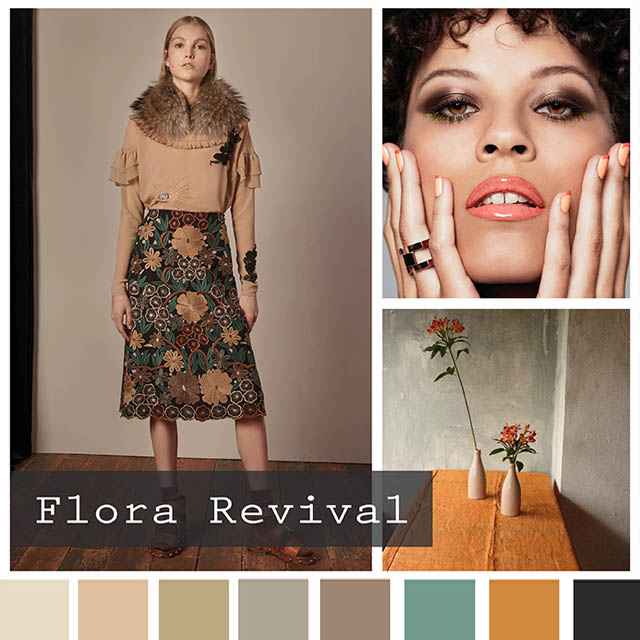 #DesignOptions FW18/19 color report on #WeConnectFashion, Contemporary Women's Mood: Flora Revival.