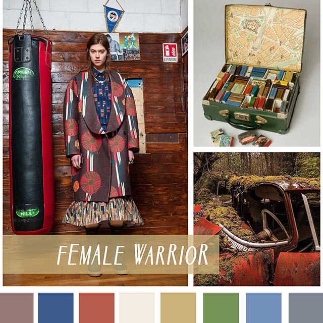 #DesignOptions FW18/19 color report on #WeConnectFashion, Contemporary Women's Mood: Female Warrior.