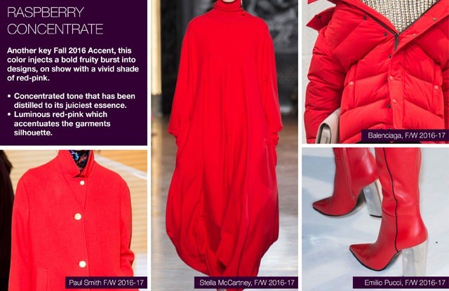 Trendstop on #WeConnectFashion, Key Women's Catwalk Color FW 16/17: Raspberry Concentrate.