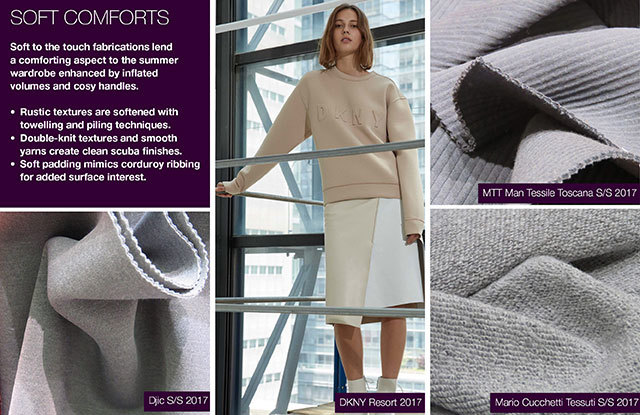 #Trendstop Women's S/S 2018 trends on #WeConnectFashion. Material Directions: Soft Comforts