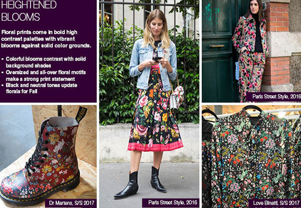 #Trendstop FW 17-18 Womens trends on #WeConnectFashion. Directional Prints: Heightened Blooms trend theme