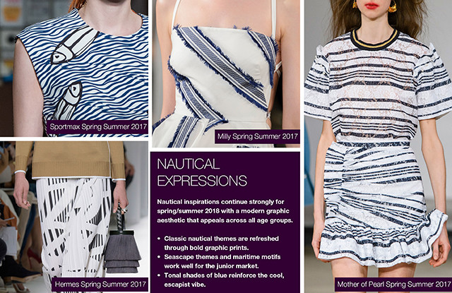 #Trendstop Print trends on #WeConnectFashion. SS 2018 Insight: Nautical Expressions