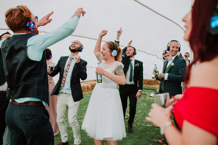 Festival bruiloft silent disco
