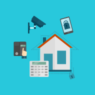 Home/Office security system concept vector illustration