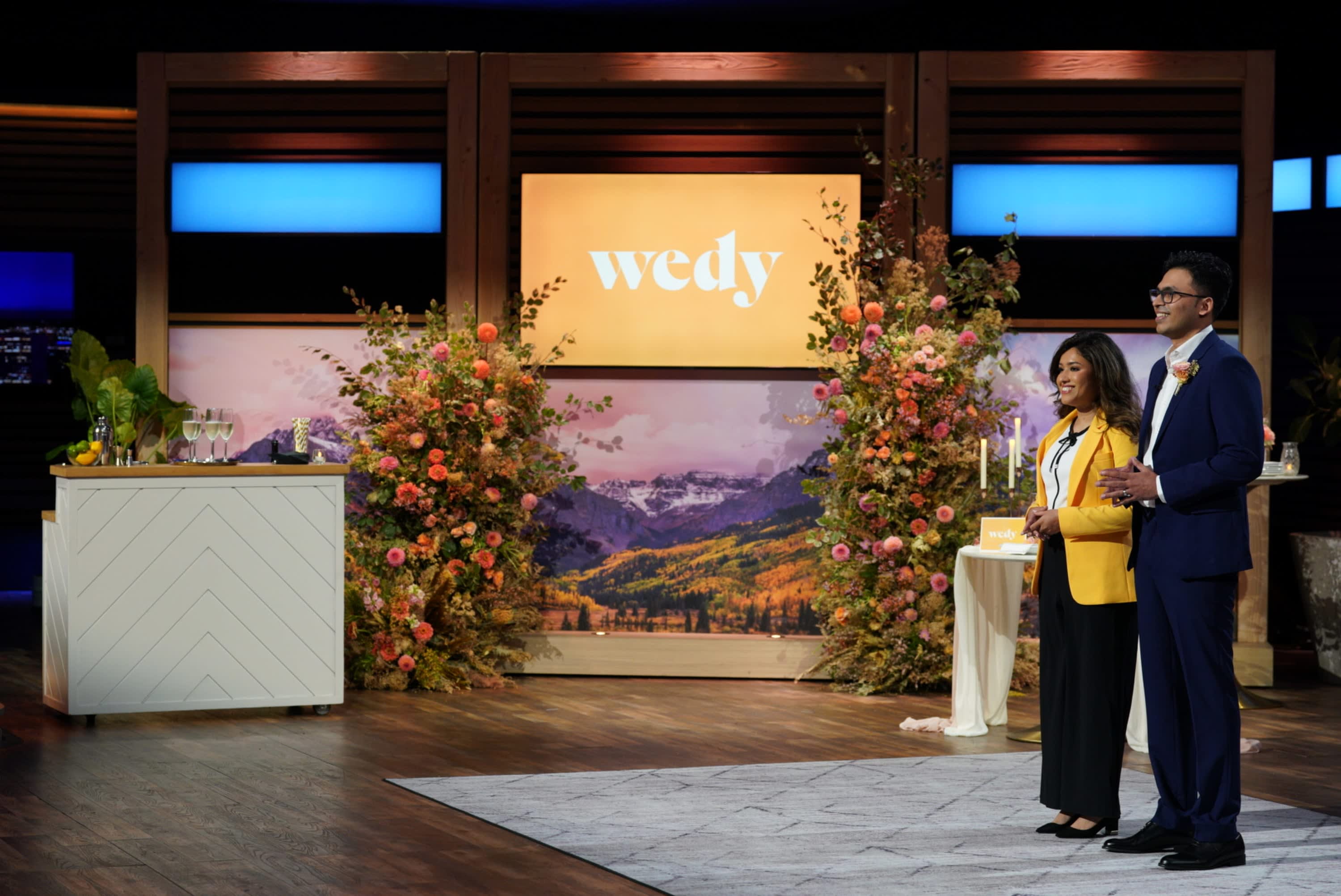 Anas and Rumaiza presenting Wedy on ABC's Shark Tank