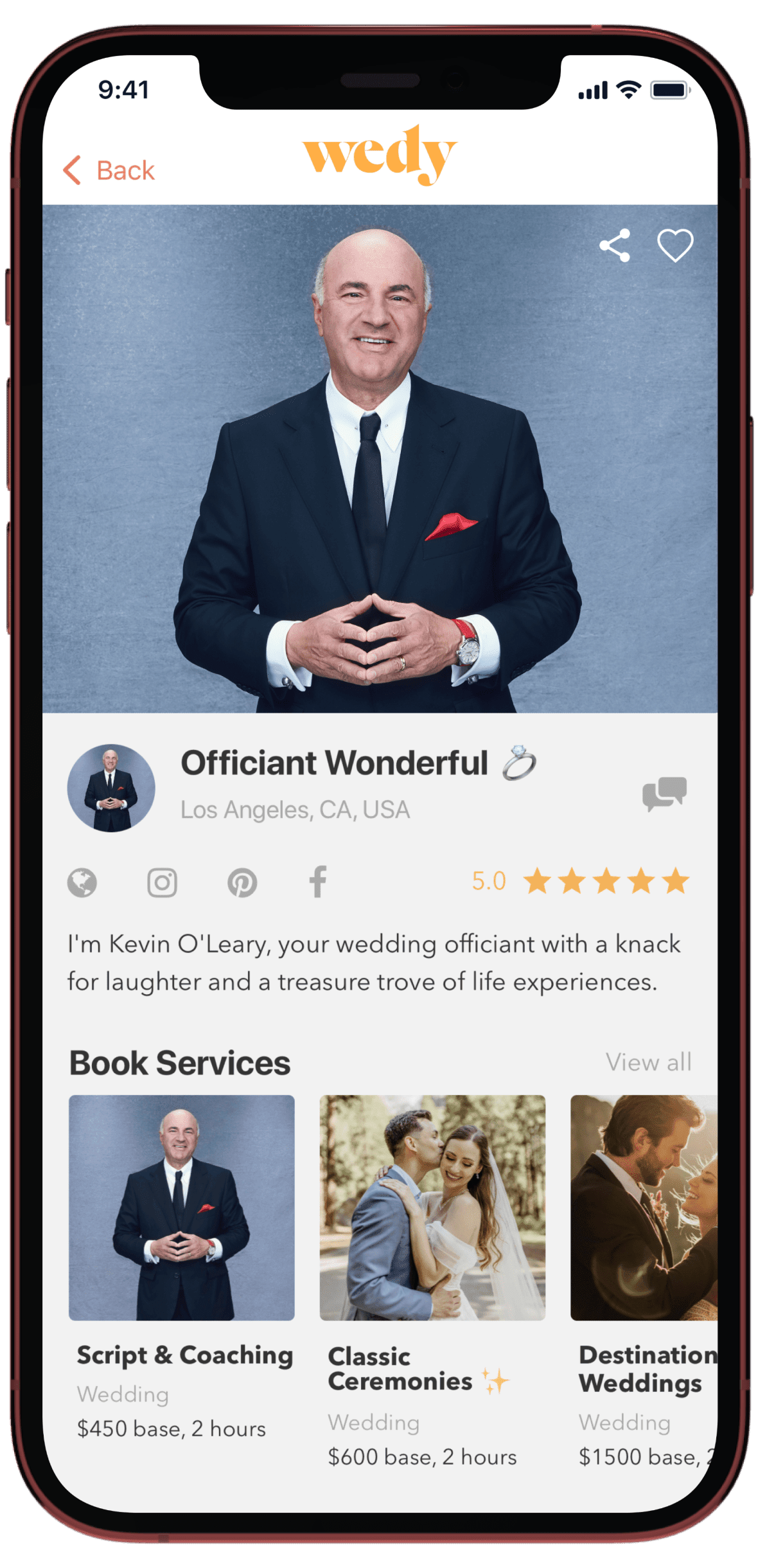 Kevin O’Leary Officiant