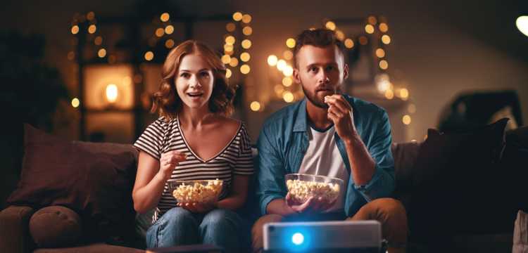 Pareja viendo una película