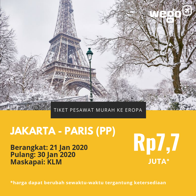 Promo Tiket Jakarta - Paris 2020