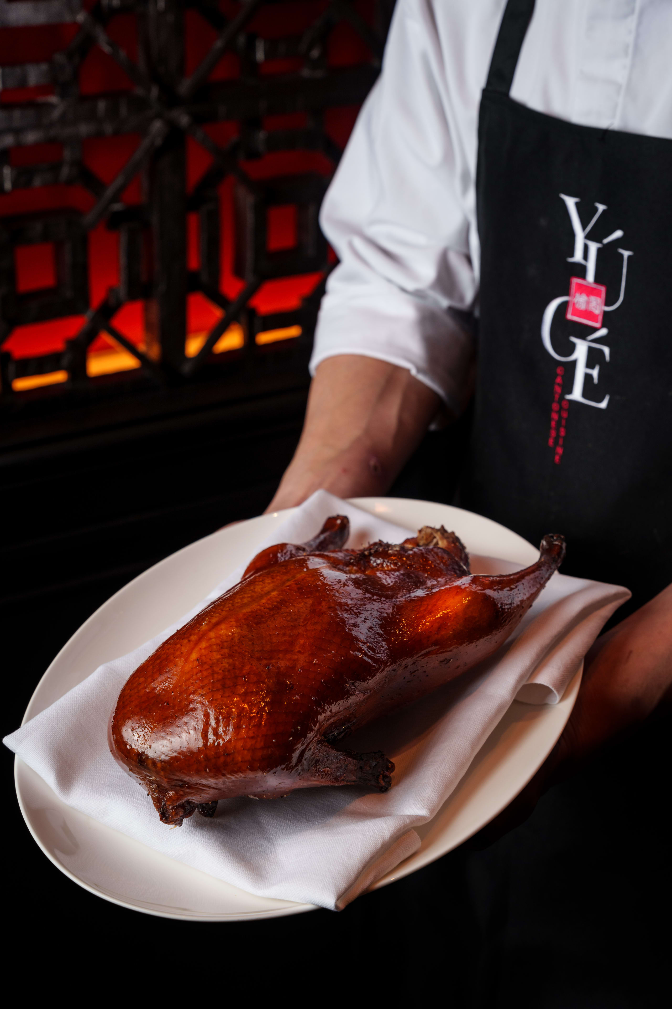 Yu Ge Peking Duck  Served on Plate