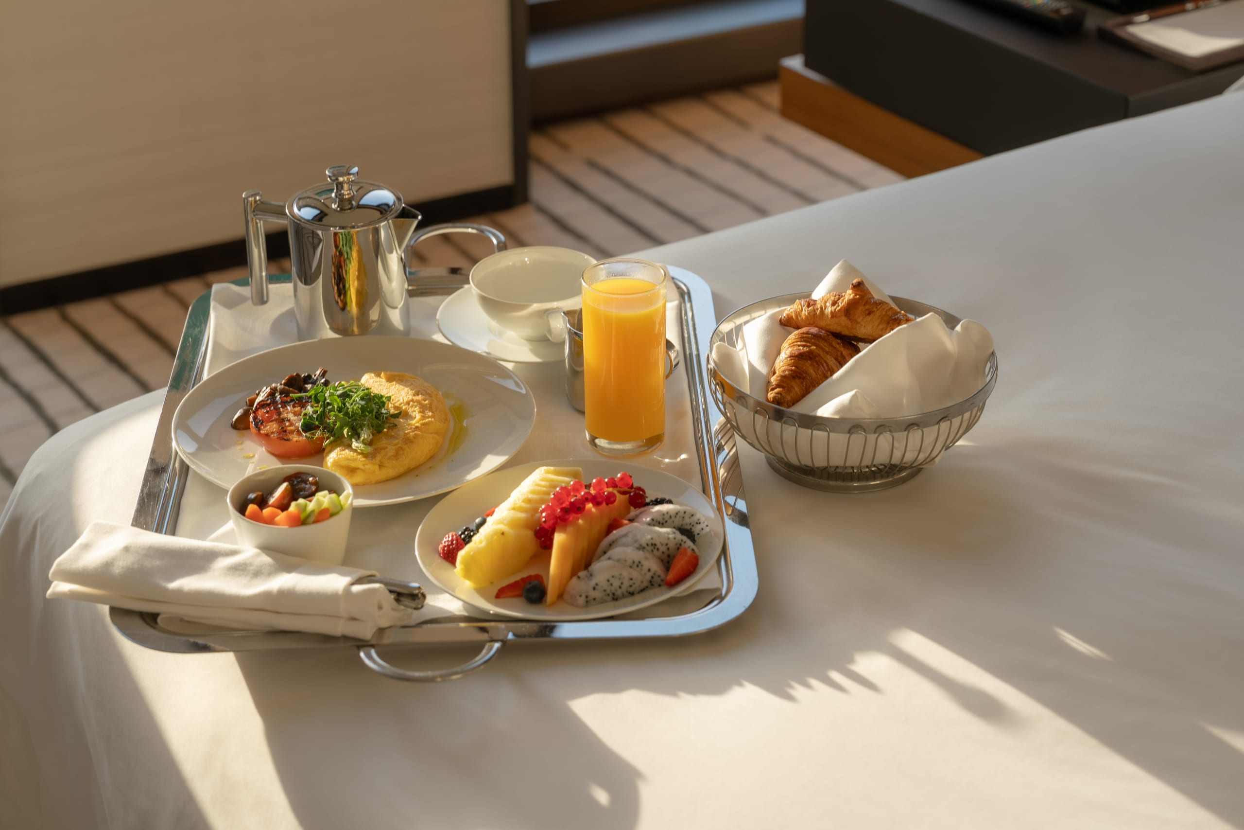 In Room Arabic Breakfast Setup Full Tray