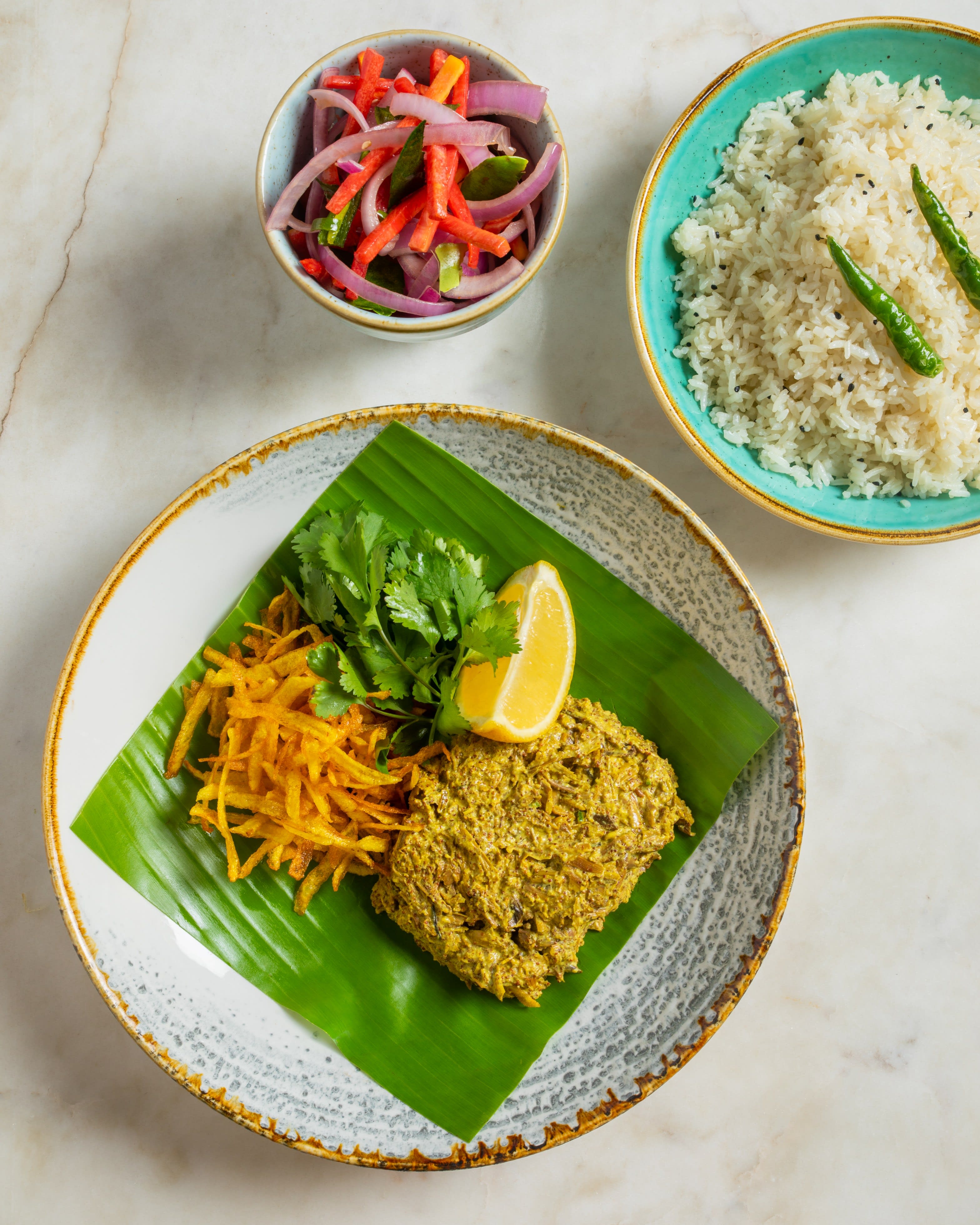 Banana Blossom Paturi, Ghee Pulao (1)