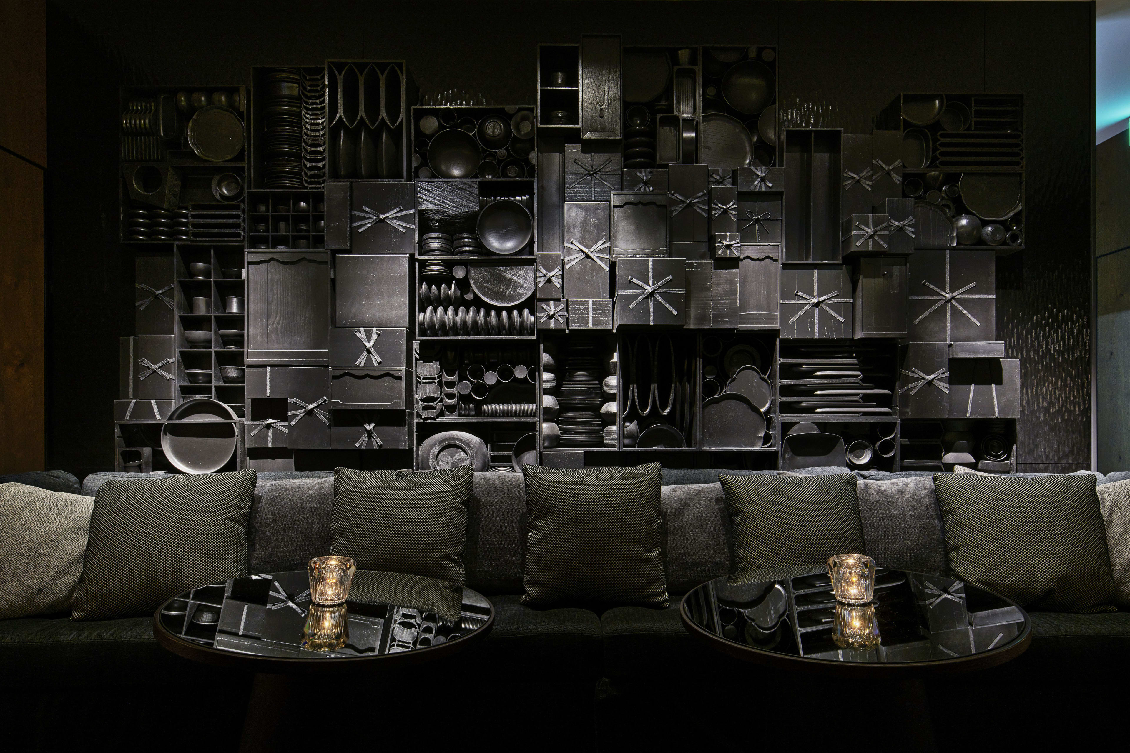 Hyatt Centric Kanazawa P286 Roof Terrace Bar Laquareware Black Wall