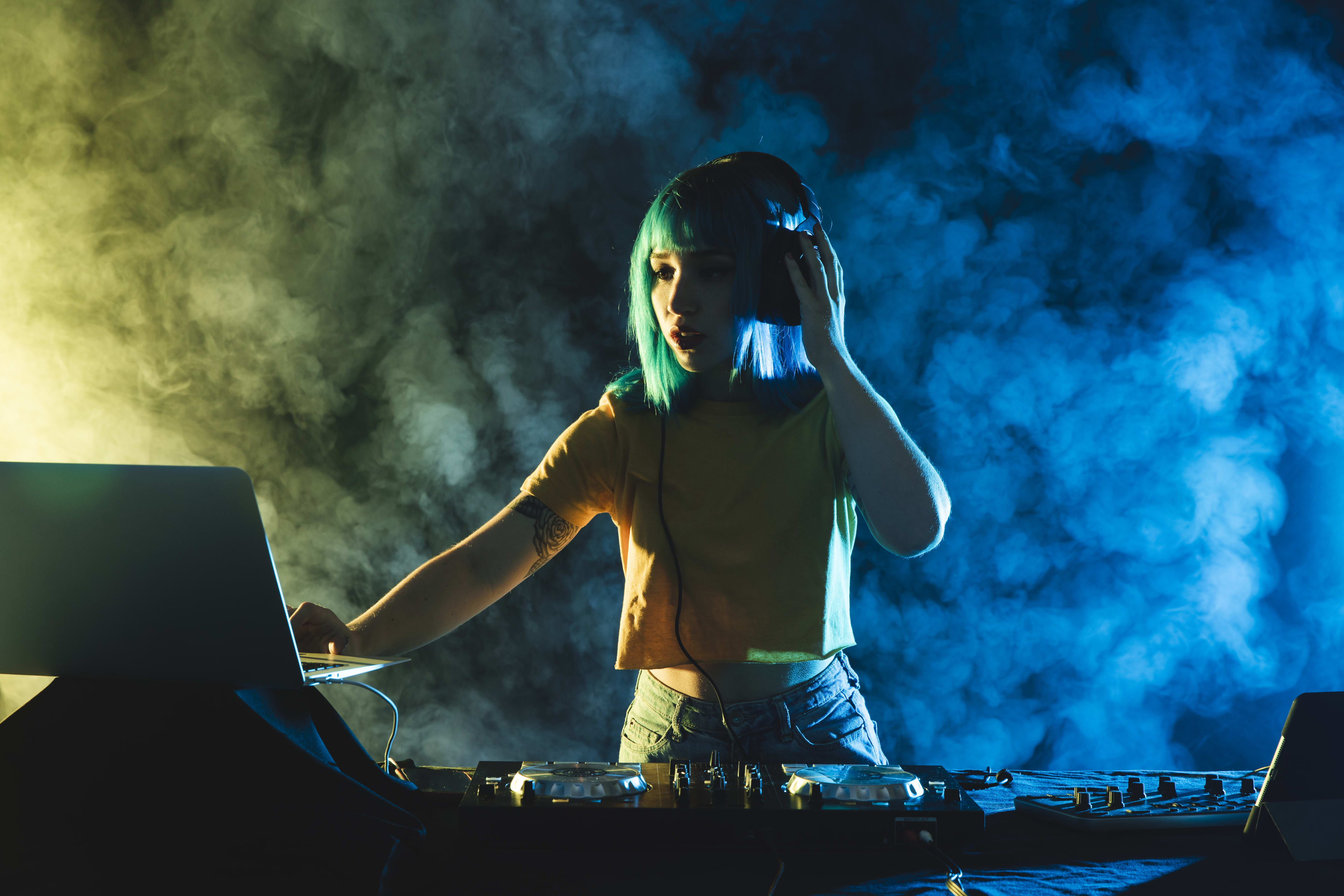 Low Angle Woman Mixing Club Mock Up