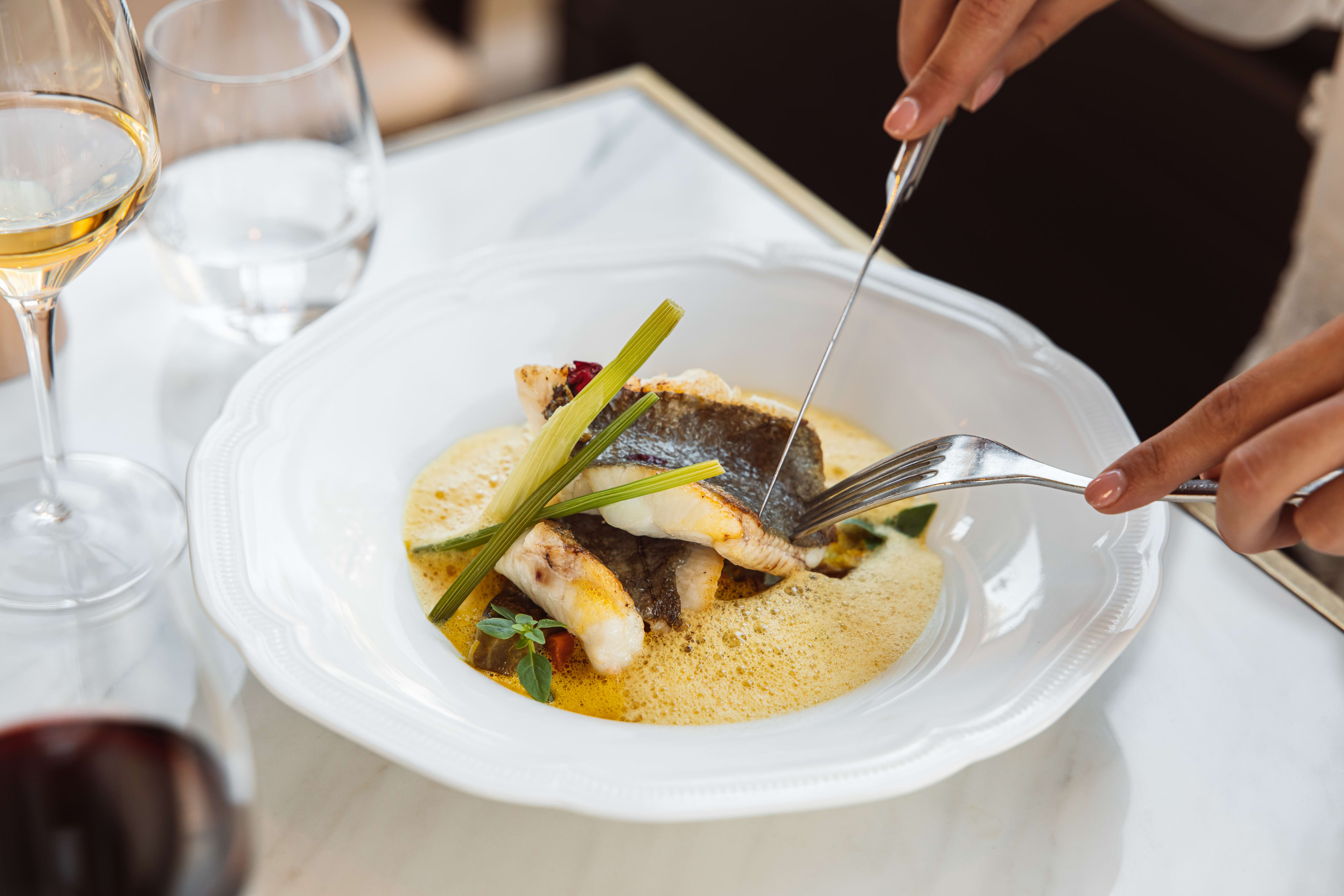 Brasserie Du Louvre Fillet Saint Pierre Plancha Saffron Artichoke and Fennel Barigoule