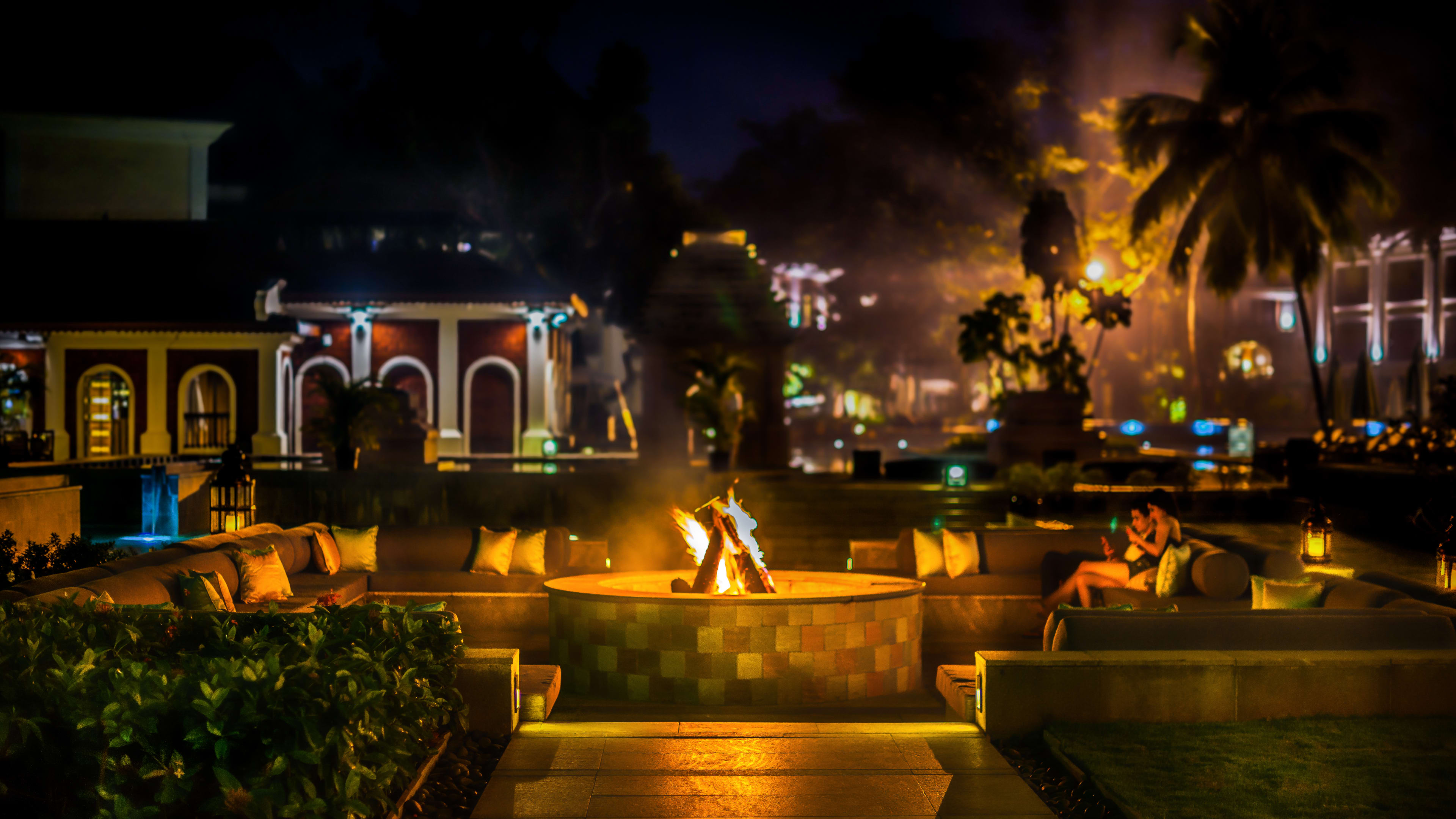 Ghgoa Grand Hyatt Goa  Capiz Bar Fireplace