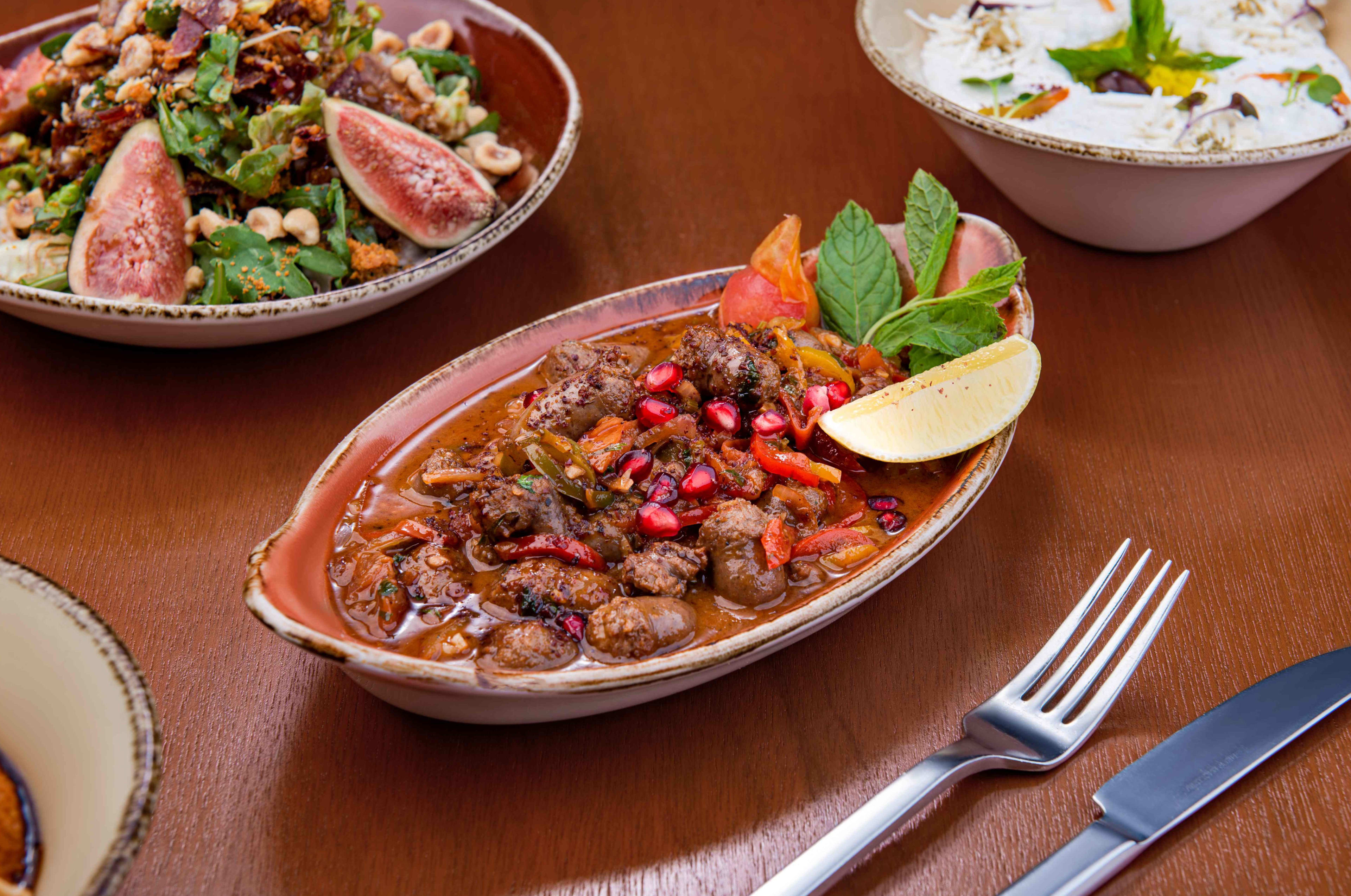 Ras Asfour, Sauteed Lamb Sujuk With Pomegranade