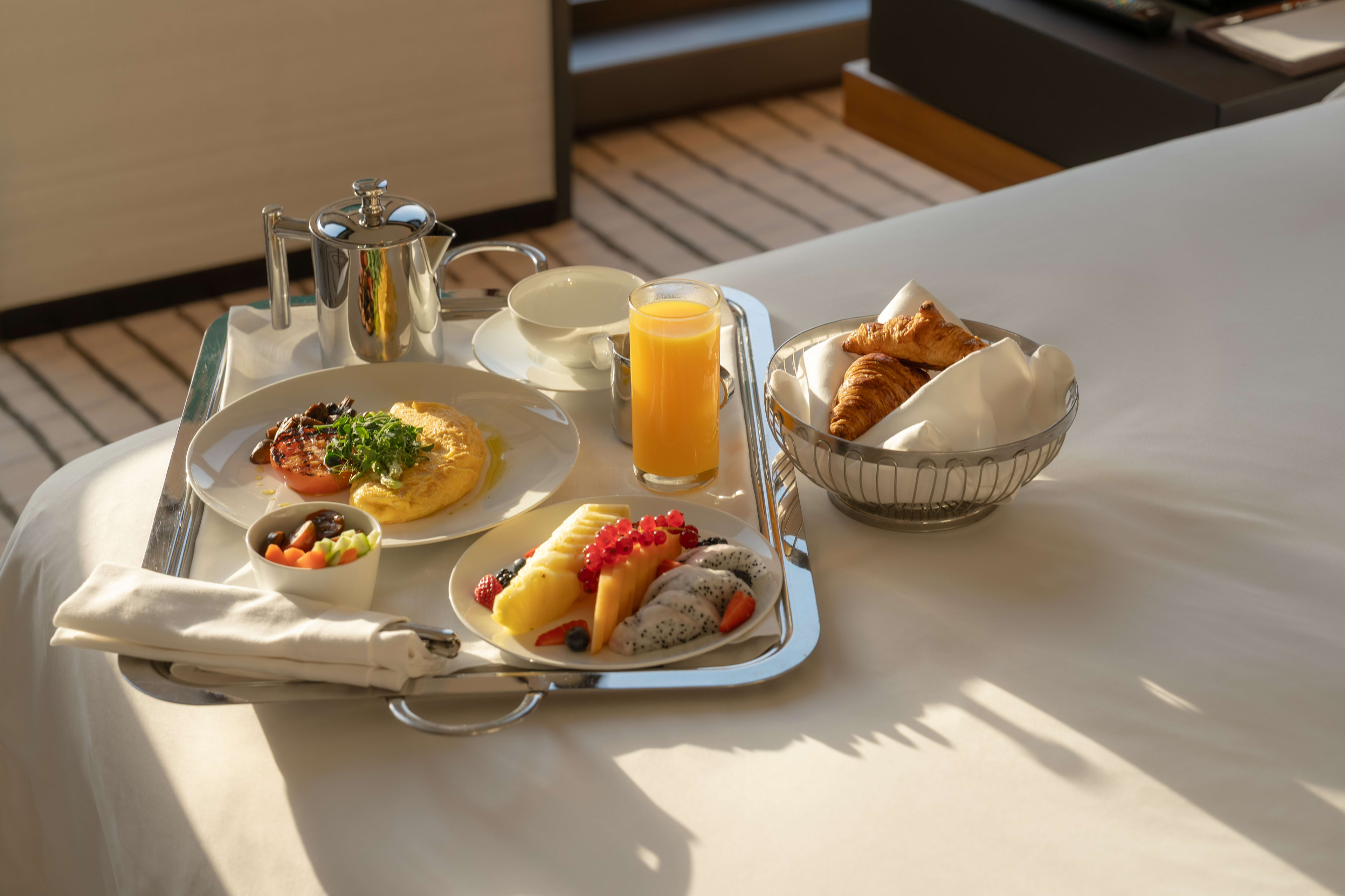 In Room Arabic Breakfast Setup Full Tray