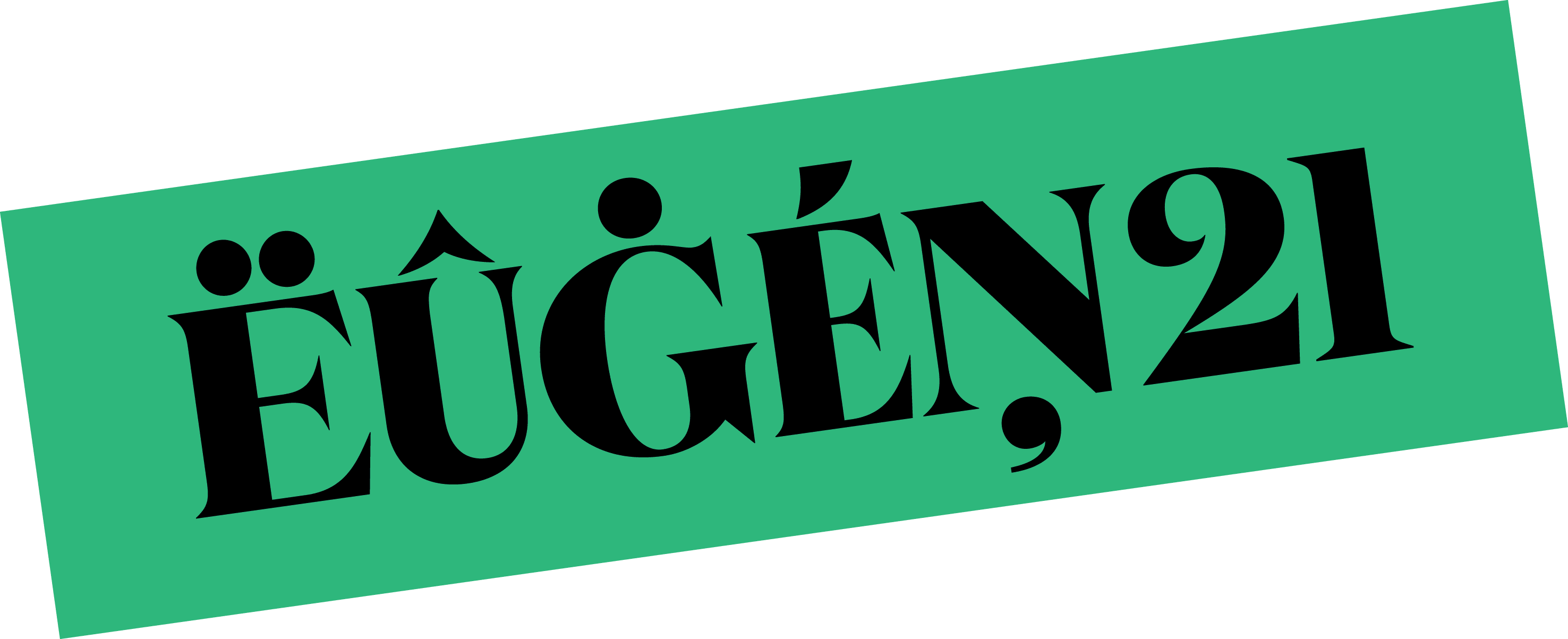 Eugen21 Logo Rz S Rgb Black on Green Bar