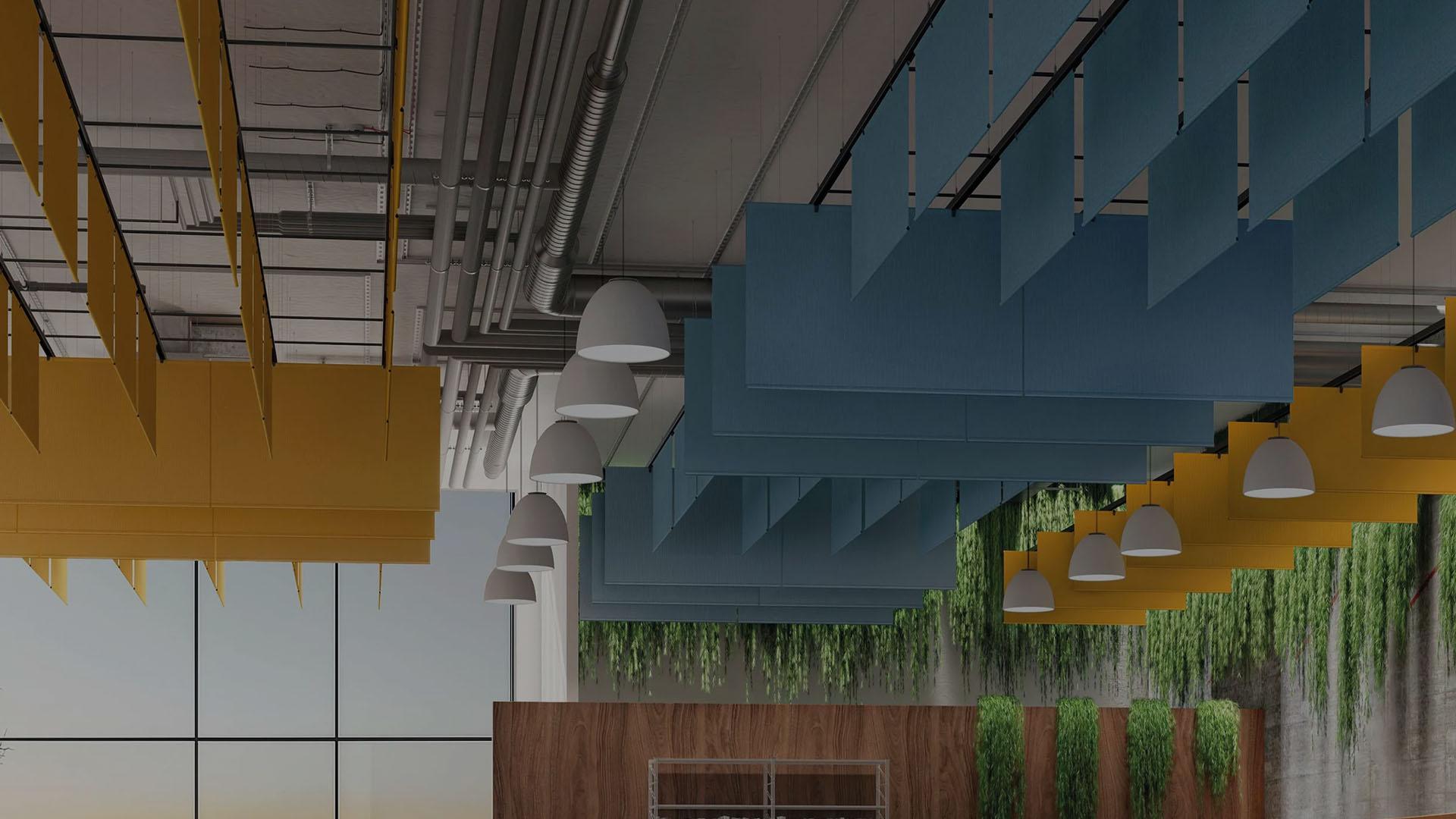 Snowsound-Up Caimi - sistema fonoassorbente modulare a soffitto