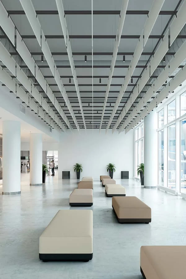Snowsound-Up Caimi con baffle verticali e illuminazione integrata