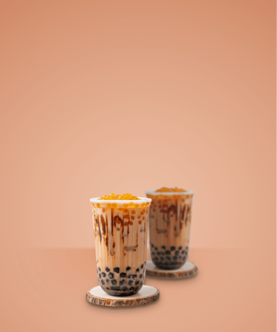 Bubble tea on wooden coasters (small)