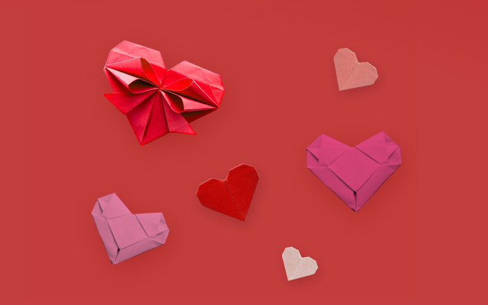 Valentine's Day heart-shaped origami designs (preview)