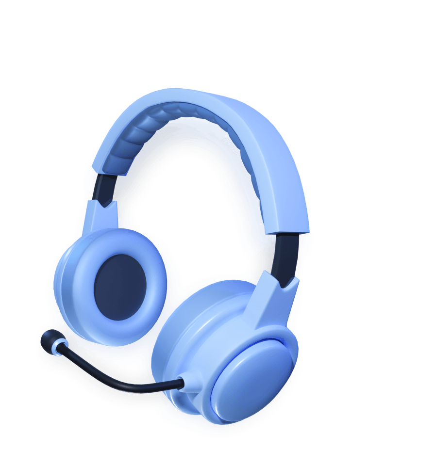 Blue headset with microphone for Customer Service Week Ideas