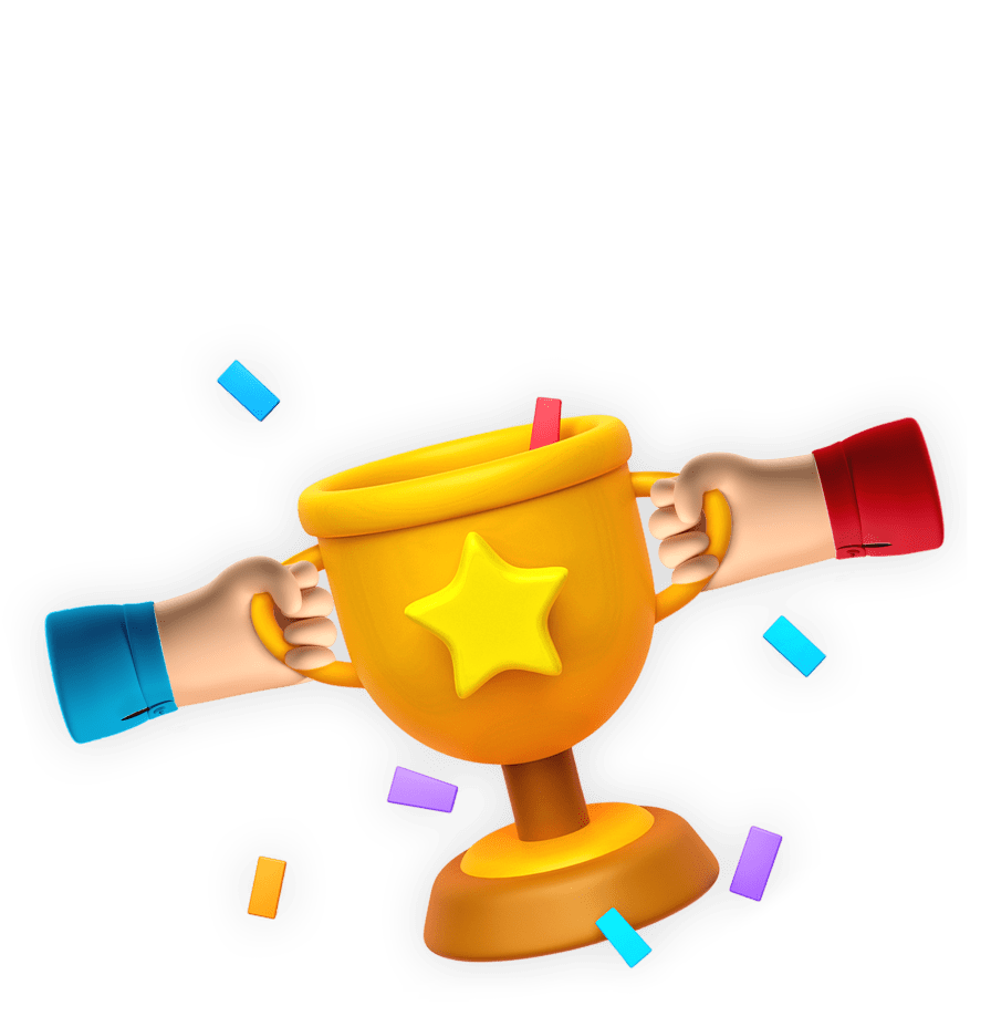 Hands holding a trophy with a star for Fun Competitive Games for Work