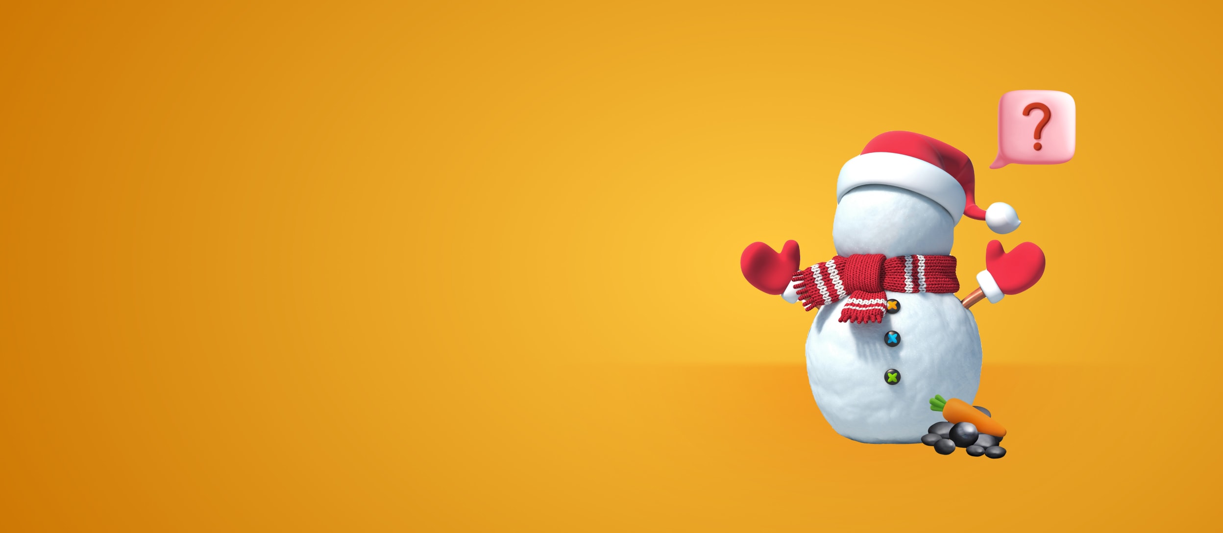 A faceless snowman asking a question for Confetti's Virtual Fun Fact Icebreaker Game