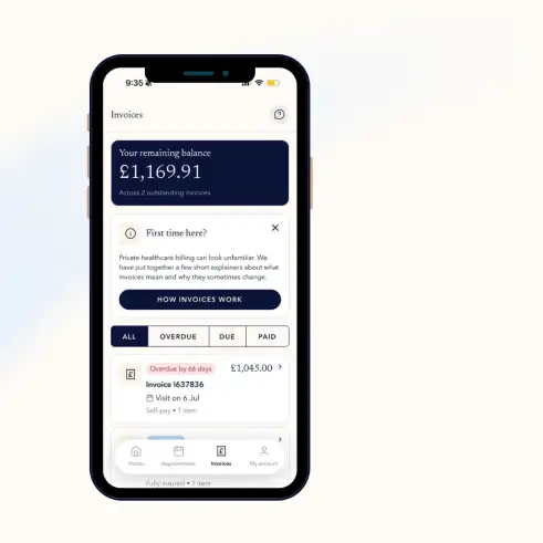 Screenshot of app in phone accompanied by text: "Every visit, fully in view"