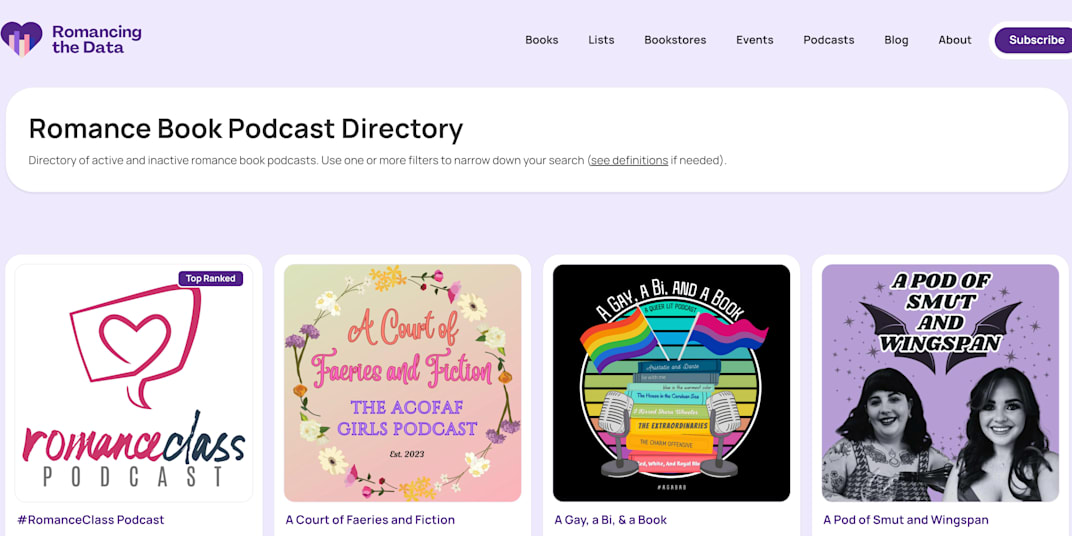 Romance authors! Looking for PODCASTS? Lady Jane over on the Romancing the