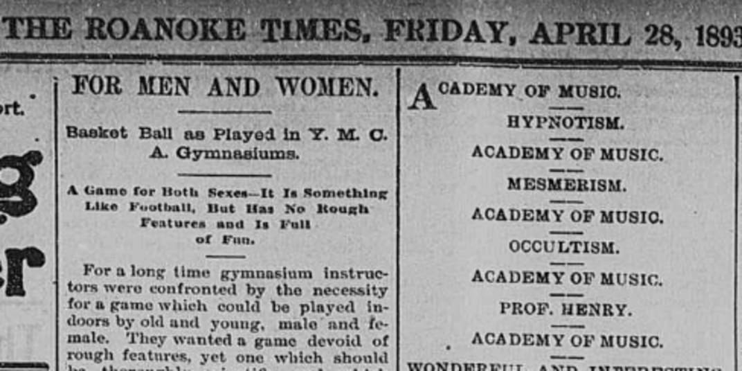 First basketball news In December 1891, to keep his students from getting